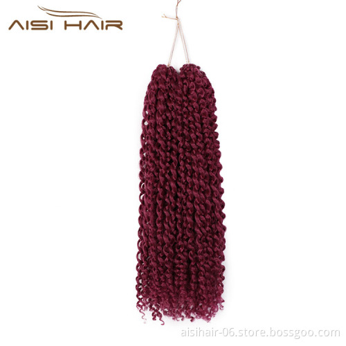 Aisi Hair Wholesale Twist Braids Hairpieces Goddess Faux Locs Red Color Crochet Braids Hair Extensions Synthetic For Black Women